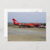 アボリジナル・アート、クアンタス747、キングスフォード・スミス・エアポ ポストカード (正面/裏面)