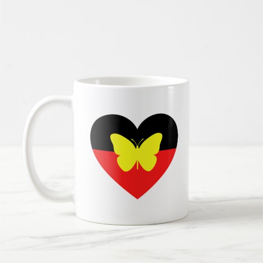 アボリジナル・バタフライ国旗 コーヒーマグカップ (左)