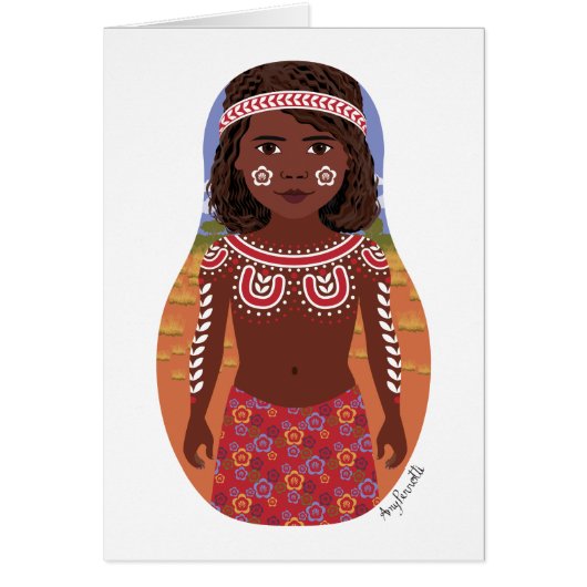 アボリジナルAustralian Matryokaカード (正面)