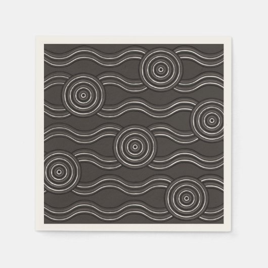 アボリジニのアートストーム スタンダードカクテルナプキン (正面)