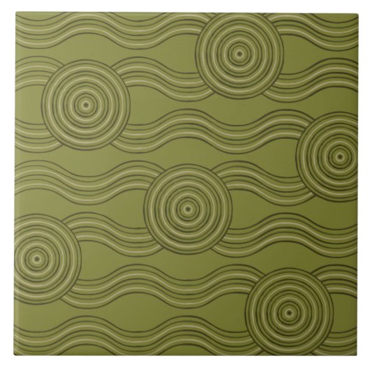 アボリジニのアートブッシュ タイル (正面)