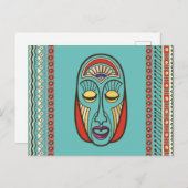 アボリジニアステカカマヤンマスク ポストカード (正面/裏面)