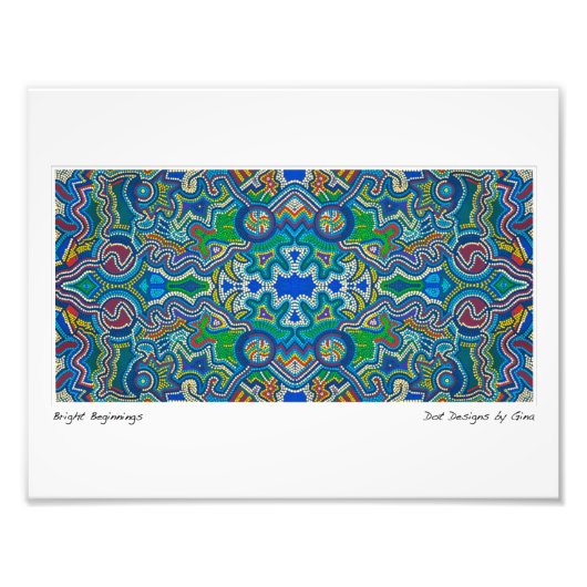 アボリジニインスパイアアのドットデザインby Gina フォトプリント (正面)