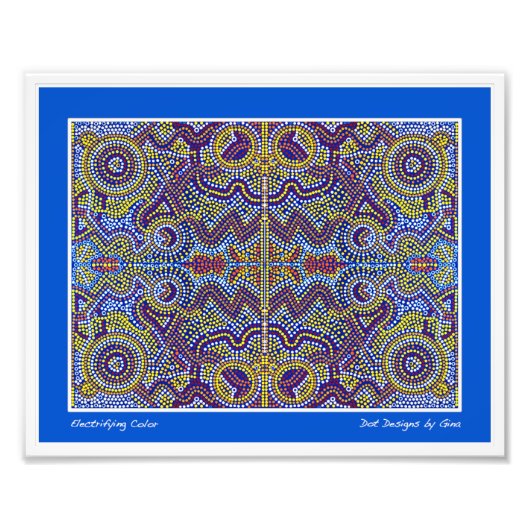 アボリジニインスパイアアのドットデザインby Gina フォトプリント (正面)