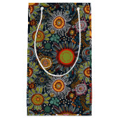 アボリジニスタイル抱き枕花 スモールペーパーバッグ (正面)