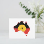 アボリジニ国旗Tシャツオーストラリア国旗のギフトfor Au シーズンポストカード (スタンド正面)