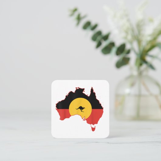 アボリジニ国旗Tシャツオーストラリア国旗のギフトfor Au スクエア名刺 (スタンド正面)