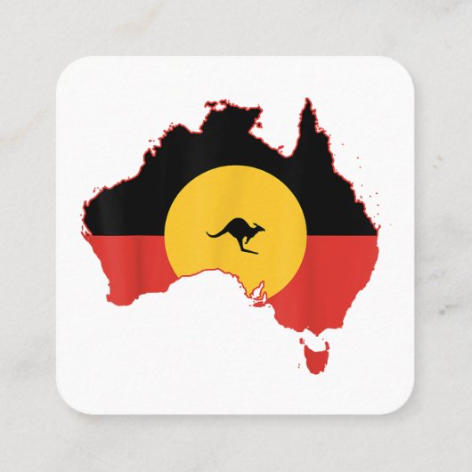 アボリジニ国旗Tシャツオーストラリア国旗のギフトfor Au スクエア名刺 (裏面)