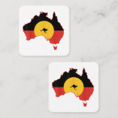 アボリジニ国旗Tシャツオーストラリア国旗のギフトfor Au スクエア名刺 (正面/裏面)