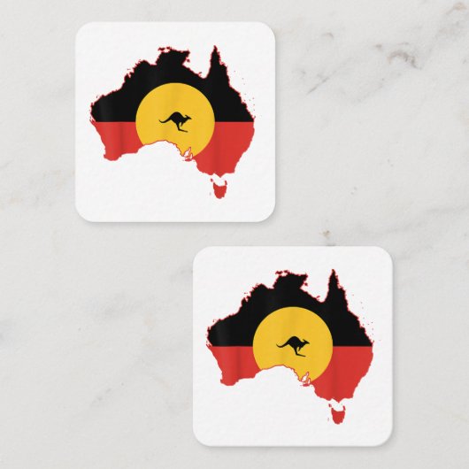 アボリジニ国旗Tシャツオーストラリア国旗のギフトfor Au スクエア名刺 (正面/裏面)