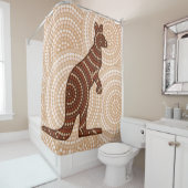 アボリジニ絵画アカンガルードット シャワーカーテン (インサイチュ)