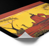 アボリジニ絵画ア景観ズバイグレン・エヴァンス ポスター (角)