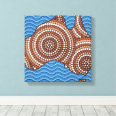 アボリジニ絵画ア キャンバスプリント (インサイチュ (ウッドフロア))