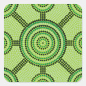 アボリジニ絵画ウム スクエアシール (正面)