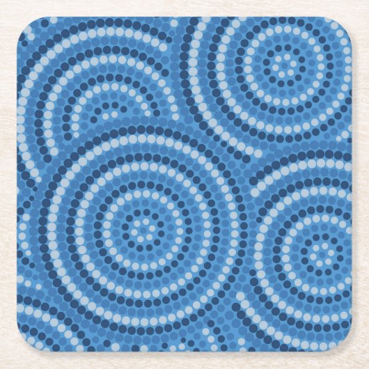 アボリジニ絵画ウム スクエアペーパーコースター (正面)