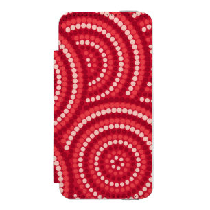 アボリジニ絵画ウム iPhone SE/5/5sウォレットケース