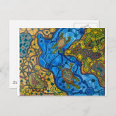 アボリジニ絵画ガメ ポストカード (正面/裏面)