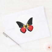 アボリジニ蝶フラグ ラウンドシール (封筒)