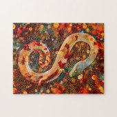 アボリジンドットアートスタイルのヘビ ジグソーパズル (横)