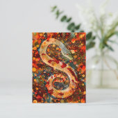アボリジンドットアートスタイルのヘビ ポストカード (スタンド正面)