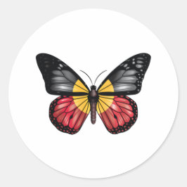 アボリジーンモナーク蝶の国旗 ラウンドシール