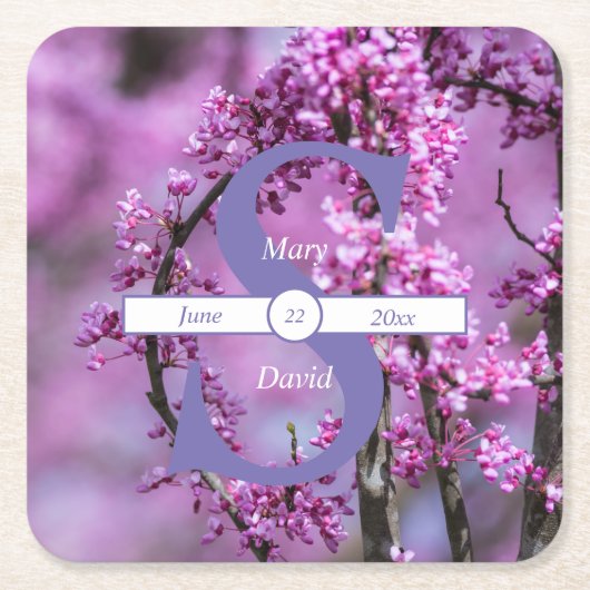 アボンデールレッドブド結婚アートズ紙コースター スクエアペーパーコースター (正面)