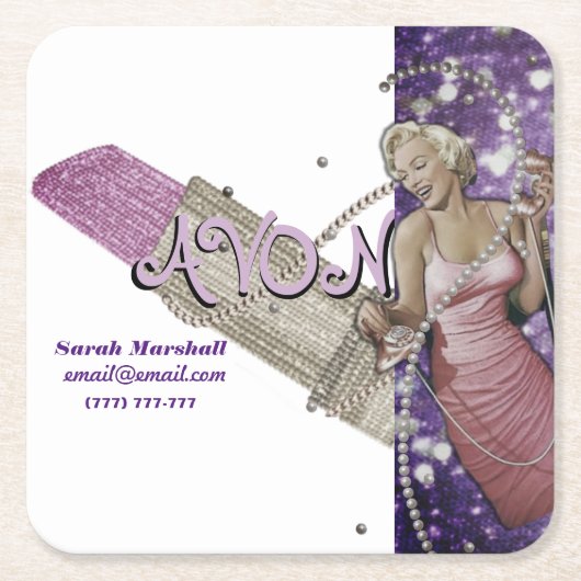 アボン代表 スクエアペーパーコースター (正面)