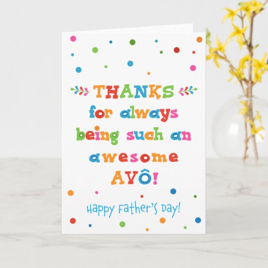 アボーの父の日札 カード (黄色い花)