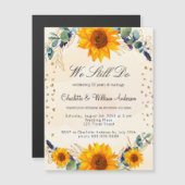 アボーム再生ひまわりユーカリハート贅沢 マグネット招待状 (正面/裏面)