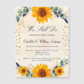 アボーム再生ひまわりユーカリハート贅沢 マグネット招待状 (正面)