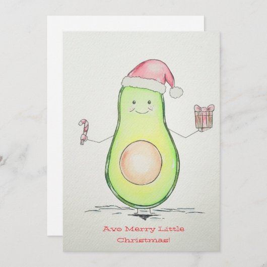 「アボ メリー リトル クリスマス」ホリデー グリーティング カード (正面/裏面)