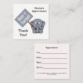 アポイントメントしな忘れい 予約カード (正面/裏面)