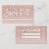 アポイントメントのばら色の金ゴールドのタイポグラフィのばら色の金ゴールドのロゴ 予約カード (正面/裏面)