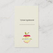 アポイントメントのりんごの健康の栄養物の減量 予約カード (裏面)