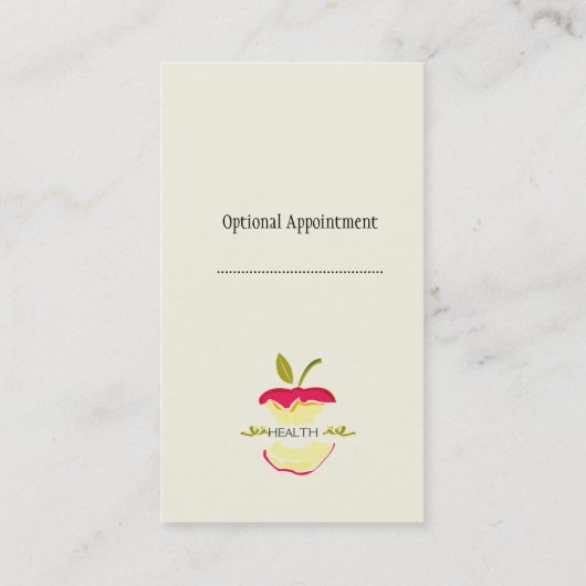 アポイントメントのりんごの健康の栄養物の減量 予約カード (裏面)