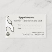 アポイントメントのシンプルで素晴らしい医者医療機器 予約カード (裏面)
