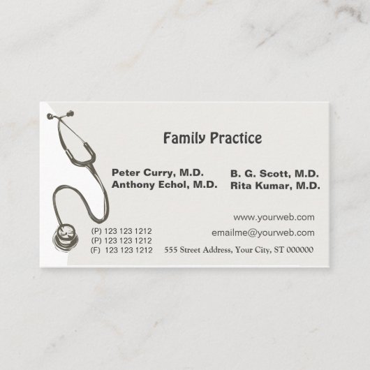 アポイントメントのシンプルで素晴らしい医者医療機器 予約カード (正面)