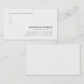 アポイントメントのメモのきれいな洗練された平野 予約カード (正面/裏面)