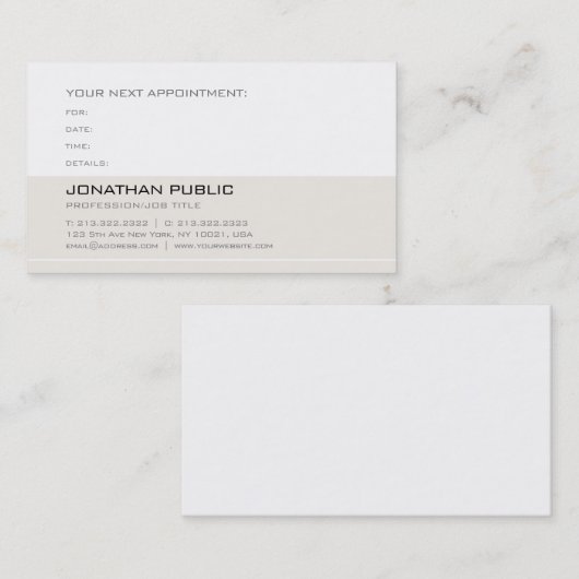 アポイントメントのメモのセラピストの歯科歯科医 予約カード (正面/裏面)