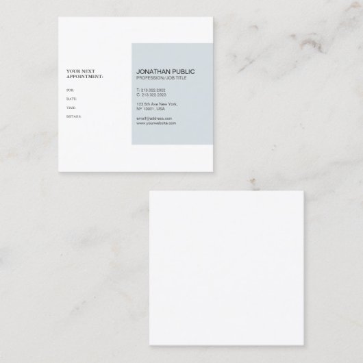アポイントメントのメモのモダンで上品なシンプルな設計 予約カード (正面/裏面)