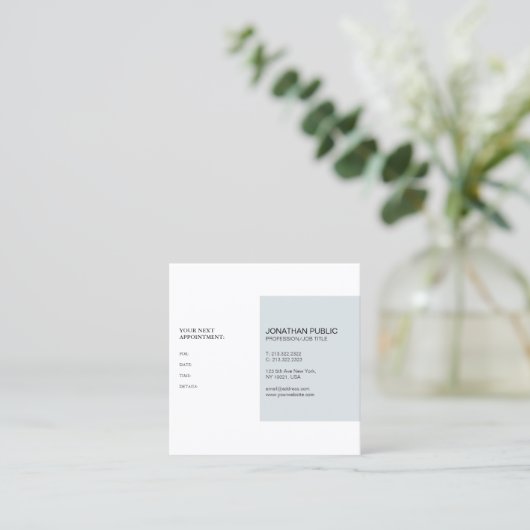 アポイントメントのメモのモダンで上品なシンプルな設計 予約カード (スタンド正面)