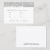 アポイントメントのメモのモダンな銀製のグリッター 予約カード (正面/裏面)