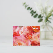 アポイントメントのメモはピンクのバラの花を梳きます 予約カード (スタンド正面)