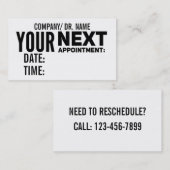 アポイントメントのメモは一般的な|を梳きます 予約カード (正面/裏面)
