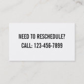 アポイントメントのメモは一般的な|を梳きます 予約カード (裏面)