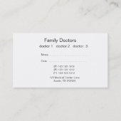 アポイントメントの医者のオフィスの患者管理 予約カード (裏面)