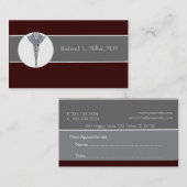 アポイントメントの医者の図解医者 予約カード (正面/裏面)