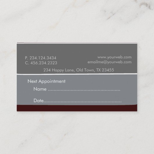 アポイントメントの医者の図解医者 予約カード (裏面)