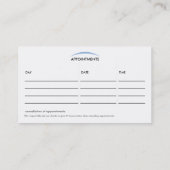 アポイントメントの名刺 予約カード (裏面)