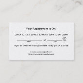 アポイントメントの日付が付いているエレガントなヘアーサロン 予約カード (裏面)